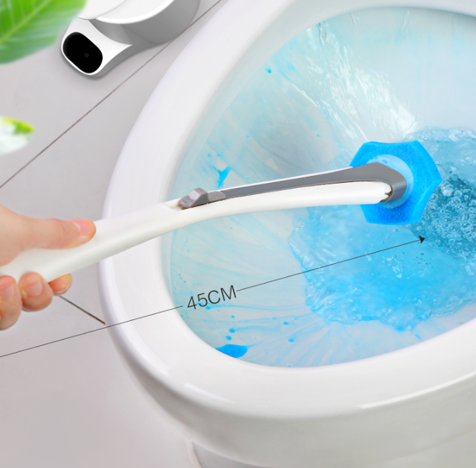 Disposable Toilet Brush with Long Handle for Deep Clean