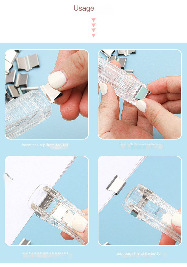 Transparent Plastic Stapler and Office Supplies Set