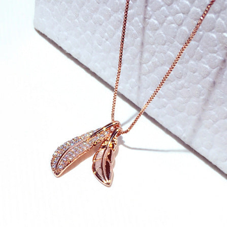 Korean Style Leaf Pendant Choker Necklace