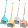 Roshtia 4 Pcs Mini Broom with Dustpan for Kids Broom and Dustpan Set Toddler Cleaning Set Boys Girls Small Cleaning Set for Kitchen Bathroom Pet (YellowRedGreenHoary)