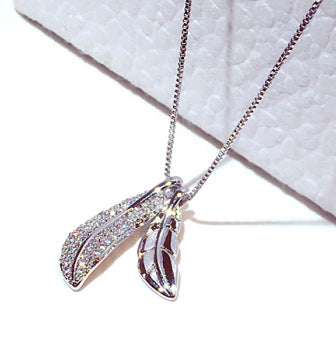 Korean Style Leaf Pendant Choker Necklace